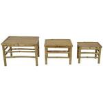 Bamboe kruk rechthoek 58-48-39 cm - Set van 3 stuks