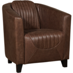 Leren kuipstoel Press Special - Vintage Leer Cognac - Hout zwart