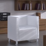 Fauteuil kubus kunstleer zwart