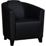 Donkercognac leren landelijke kuipstoel Press - poot hout zwart - Granada leer Cognac (donkercognac leer)