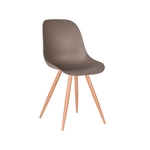 LABEL51 Eetkamerstoel Parma - Coffee - Kunststof - Oak Metal Woodcover