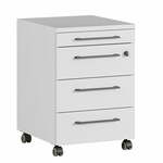 Witte/transparante ladeblok/bureau organizers met 3 lades 39 x 29 x 59 cm - Ladeblok