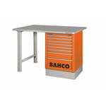Bahco Werkbank | heavy-duty | met houten werkblad | ladeblok | 6 lades | 2 poten | zwart | 1500 mm x 750 mm x 1030 mm - 1495K7CRDWB15TW