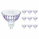 Voordeelpak 10x Philips Master Value LEDspot GU5.3 MR16 7.5W 660lm 36D - 940 Koel Wit | Beste Kleurweergave - Dimbaar - Vervangt 50W