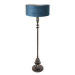 Steinhauer Strakke vloerlamp Stanger met blauw velvet 8222ZW