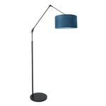 Steinhauer Staande leeslamp Linstrom met blauw velvet kap 3736ZW