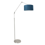 Steinhauer Zwarte vloerlamp Prestige Chic met blauwe kap 8239ZW