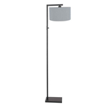 Steinhauer Vloerlamp Lindstrom zwart met kap lichtblauw 3950ZW