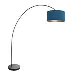 Steinhauer Booglamp Solva zwart met lichtblauwe kap 3901ZW