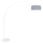Steinhauer Booglamp Sparkled light zwart met lichtblauwe kap 3929ZW