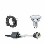 LED Spot Set - Pragmi Rodos Pro - GU10 Fitting - Inbouw Vierkant - Mat Zwart - 93mm - Philips - MASTER 927 36D VLE - 3.7W - Warm Wit 2200K-2700K - DimTone Dimbaar