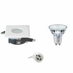 LED Spot Set - Aigi - GU10 Fitting - Waterdicht IP65 - Inbouw Vierkant - Mat Chroom - 82mm - Philips - MASTER 927 36D VLE - 4.9W - Warm Wit 2200K-2700K - DimTone Dimbaar