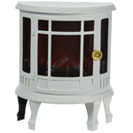 Sfeerhaard/open haard lantaarn zwart met led verlichting L17,5 x B30 x H32 cm