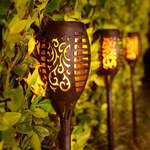 2x stuks LED sfeerhaarden/open haard lantaarns zwart met led verlichting L12 x B12 x H18,5 cm