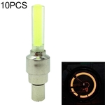 10 stuks LED fietsverlichting wiel Tire Valve Caps fiets accessoires fietsen lantaarn spaken lamp (geel)