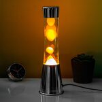Lavalamp zilver met oranje lava