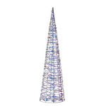 Lumineo LED kegel kerstboom lamp - zilver - 20 leds- H40 - timer