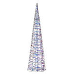 Lumineo LED kegel kerstboom lamp - zilver - 30 leds- H60 - timer