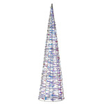 Lumineo LED kegel kerstboom lamp - zilver - 40 leds- H80 - timer