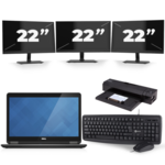 Dell Latitude E7440 - Intel Core i7-4e Generatie - 14 inch - 8GB RAM - 256GB SSD - Windows 11 + 3x 22 inch Monitor