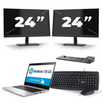 HP EliteBook 735 G5 - AMD Ryzen 5 PRO 2500U - 13 inch - 8GB RAM - 240GB SSD - Windows 10 + 1x 23 inch Monitor