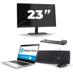 HP EliteBook 735 G5 - AMD Ryzen 5 PRO 2500U - 13 inch - 8GB RAM - 240GB SSD - Windows 10 + 3x 23 inch Monitor