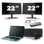 Fujitsu LifeBook U727 - Intel Core i5-6e Generatie - 12 inch - 8GB RAM - 256GB SSD - Windows 11 + 3x 23 inch Monitor