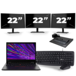Fujitsu LifeBook U728 - Intel Core i5-8e Generatie - 12 inch - 16GB RAM - 256GB SSD - Windows 11 + 3x 22 inch Monitor