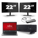 Fujitsu LifeBook U728 - Intel Core i7-8e Generatie - 12 inch - 16GB RAM - 256GB SSD - Windows 11 + 3x 24 inch Monitor