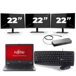 Fujitsu LifeBook U729 - Intel Core i5-8e Generatie - 12 inch - 16GB RAM - 256GB SSD - Windows 11 + 2x 22 inch Monitor
