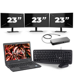 Fujitsu LifeBook U749 - Intel Core i5-8e Generatie - 14 inch - 16GB RAM - 256GB SSD - Windows 11 + 3x 22 inch Monitor