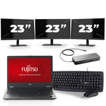 Fujitsu LifeBook U749 - Intel Core i5-8e Generatie - 14 inch - 16GB RAM - 256GB SSD - Windows 11 + 3x 24 inch Monitor