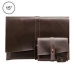 Universal Echt lederen zakelijke power adapter laptop tablet tas met kabelwinderer Voor 15 inch en onder MacBook Samsung Lenovo Sony Dell Alienwa