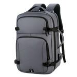 OUMANTU 2023 grote capaciteit waterdichte laptop rugzak business reizen schouders tas met externe USB-oplaadpoort (grijs)