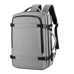 OUMANTU 1908 grote capaciteit mannen laptop rugzak business reizen schouders tas met externe USB-oplaadpoort (zwart)