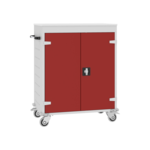 Verrijdbare laptop trolley voor 16 laptops met stroomvoorziening Gitzwart (RAL9005) Gentiaanblauw (RAL5010)