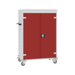 Verrijdbare laptop trolley voor 20 laptops met stroomvoorziening Zuiver wit (RAL9010) Lichtblauw (RAL5012)