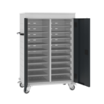 Verrijdbare laptop trolley voor 20 laptops met stroomvoorziening Antracietgrijs (RAL7016) Mintturquoise (RAL6033)