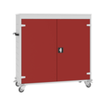 Verrijdbare laptop trolley voor 30 laptops met stroomvoorziening Zuiver wit (RAL9010) Resedagroen (RAL6011)