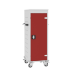 Verrijdbare laptop trolley voor 10 laptops met stroomvoorziening Zuiver wit (RAL9010) Lichtblauw (RAL5012)