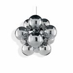LED Kroonluchter - Trion Lucy - E14 Fitting - 10-lichts - Rond - Mat Chroom - Aluminium
