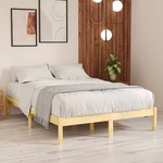 Bedframe massief grenenhout zwart 200x200 cm
