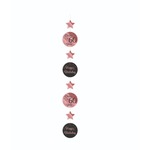 Vlaggetjesslinger roze/zwart - 80
