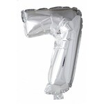 Folie ballon nummer &apos;7&apos; zilver 86cm