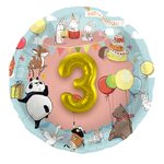 Folat BV 3d folieballon dieren met leeftijd, 1-5 jr.