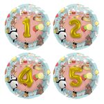 Folat BV 3d folieballon dieren met leeftijd, 1-5 jr.