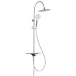 SILVER RAIN hoofddouche set, chroom ultra-dunne, lasergelaste wellness-hoofddouche, 25 x 25 cm volledig verchroomde handdouche met en met Push-Button metalen douchestang in hoogte verstelbaar, c