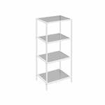 Bijzettafel van gehard glas, Parelwit + Leigrijs / 35 x 100 x 80 cm