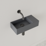 Sanigoods Nano fontein rechts leigrijs zonder kraangat 36x18cm