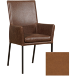 Leren eetkamerstoel Royal - met armleuning - Granada Amber - Kleur poot, zwart